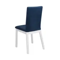 Silla tapizada Holten 2 de terciopelo azul marino