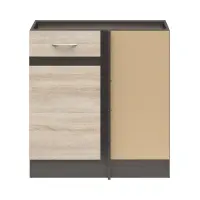 Mueble bajo rinconero Junona Line derecho roble sonoma ocupa rincón 100x60 cm