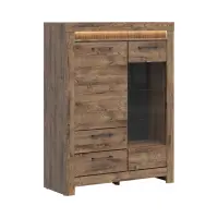 Vitrina Torin 114 cm con 2 puertas y 2 cajones roble ribbeck marrón