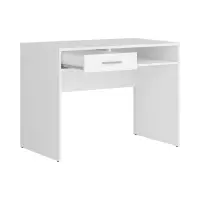 Escritorio Nepo Plus 100 cm con cajón y estante blanco