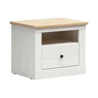 Mesita de noche Frija 58 cm con cajón pino andersen blanco