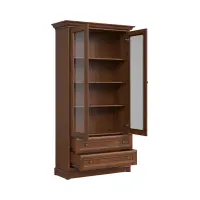 Vitrina Kent con 2 puertas y 2 cajones castaño