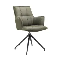 Silla tapizada Osaka giratoria de ecopiel oliva