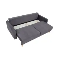 Sofá de tres plazas Torent convertible de terciopelo gris