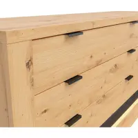 Cómoda Ostia 161 cm con puertas y 4 cajones roble artisan/roble negro