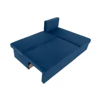 Sofá rinconera universal Laro convertible con arcón azul marino