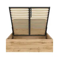 Cama Tetrix 140x200 con somier y contenedor roble wotan