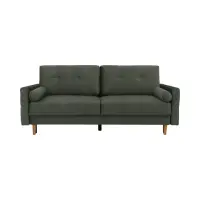Sofá de tres plazas Torent convertible con arcón, terciopelo verde