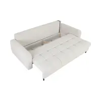 Диван тримісний Sorella розкладний з нішею для білизни шеніловий перловий