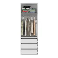 Armario de dos puertas Flex 75 cm con espejo blanco brillo