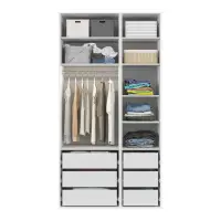 Armario modular Flex 125 cm con puertas y espejo blanco