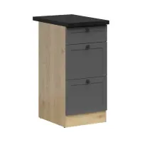 Mueble de cocina inferior Junona Line 40 cm con cajones grafito con encimera