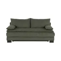 Sofá de tres plazas Lindon convertible con arcón chenilla verde