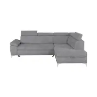 Sofá rinconera derecho Raul convertible con arcón gris