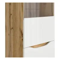Vitrina Nuis 50 cm con 2 puertas roble wotan/blanco brillo