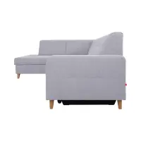Sofá rinconera izquierdo Lars convertible con arcón gris