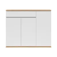 Cómoda Yamael 135 cm con 3 puertas y un cajón roble artisan/blanco