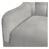 Sillón orejero Casey de terciopelo gris claro
