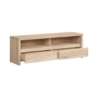 Mueble RTV Kaspian 143 cm con 2 cajones y estante roble sonoma