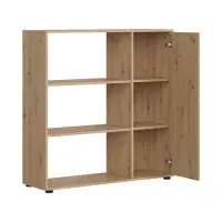 Estantería Space Office 120 cm con puertas y 3 estantes roble artisan