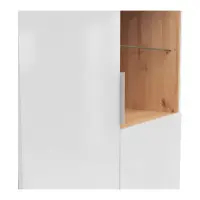 Display cabinet Zele 90 cm with 2 doors artisan oak/white gloss