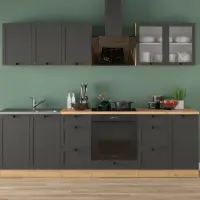 Conjunto de cocina Junona Line 260 cm grafito