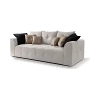 Sofá de tres plazas Royal IV convertible con arcón tejido trenzado beige