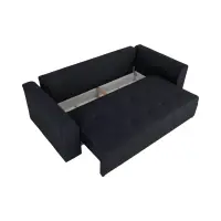Sofá de tres plazas Royal IV convertible con arcón negro