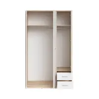 Armario de tres puertas Nepo Plus 118 cm con cajones roble sonoma/blanco