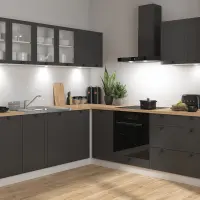 Conjunto de cocina de esquina Junona Line 220x240 grafito sin encimera