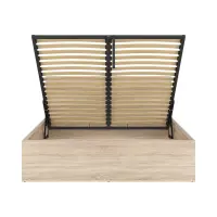 Cama Tetrix 160x200 con somier y contenedor roble sonoma