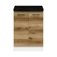 Mueble de cocina bajo Junona Line 60 cm de dos puertas roble delano claro con encimera