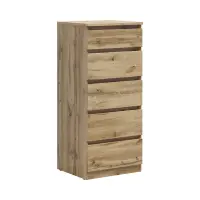 Cómoda Tetrix 50 cm con 5 cajones roble wotan