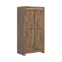 Armario de dos puertas Torin 102 cm con cajón roble ribbeck marrón