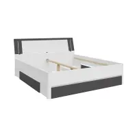 Ліжко Saturn 180x200 з 3 шухлядами білий/графіт