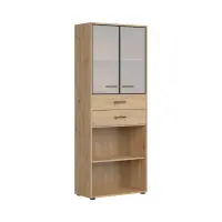 Стеллаж Space Office 80 см с 2 дверцами 2 ящиками и 2 полками дуб артизан