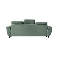 Sofá de tres plazas Doria convertible de terciopelo verde