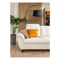 Sofá de tres plazas Doria convertible de terciopelo crema