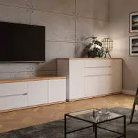 Mueble RTV Yamael 184 cm con 2 puertas y 2 cajones blanco