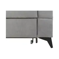 Sofá rinconera izquierdo Amado convertible con arcón gris