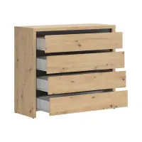 Cómoda Larios 105 cm con 4 cajones roble artisan/negro