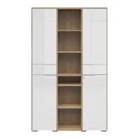 Estantería Nevada A 122 cm con 2 puertas y estantes roble riviera