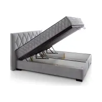 Cama continental Reve 160x200 con contenedor gris