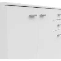 Cómoda Noeda 106 cm con 3 puertas y 2 cajones blanca