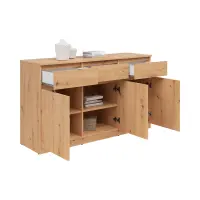 Cómoda Saturn 135 cm con 3 puertas y 3 cajones roble artisan