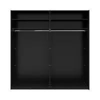 Armario de puertas correderas MIX 215 cm negro/gris claro/antracita/roble evoke