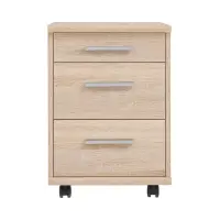 Cajonera Brw Office 40 cm con 3 cajones roble sonoma