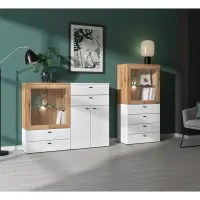 Vitrina System 64 con 2 puertas roble coast evoke