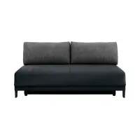 Sofá de tres plazas Sentila convertible con arcón negro