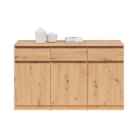 Cómoda Saturn 135 cm con 3 puertas y 3 cajones roble artisan